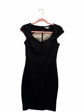 Classic Black Cap-Sleeve Sheath Dress